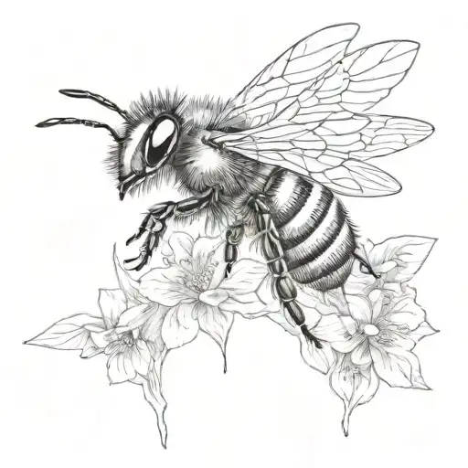 I Want A Bee Thigh Tatoo In Black And White