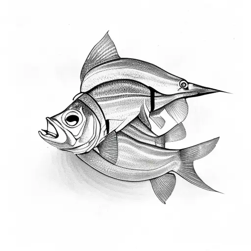 Zander Fish With Three Symbols Of Luck