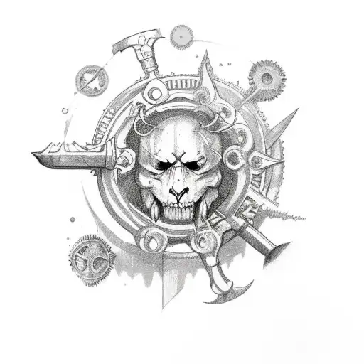 Whisk With Sword And Gears