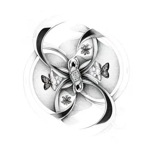 Infinity Symbol With Three Butterflies