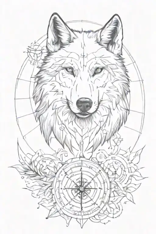 Wolf With Compass