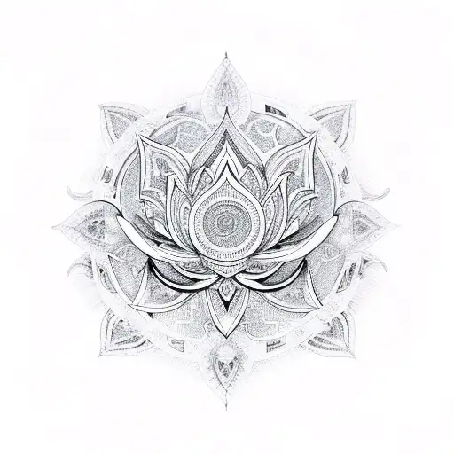 Unalome With Lotus And Om