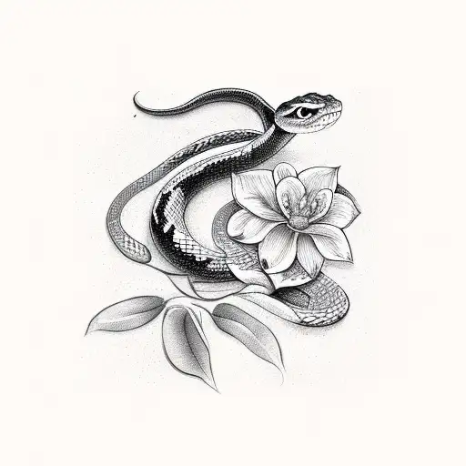 Snake With Flowers