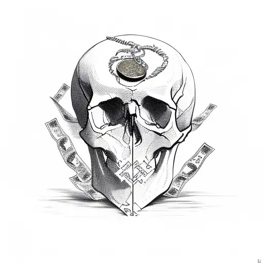 Skull And Money