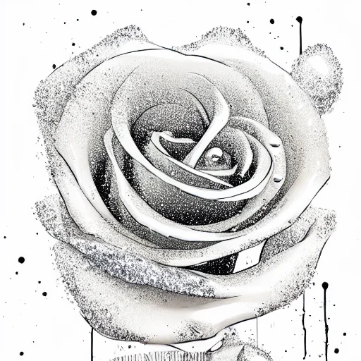 Glitter White Rose With Melting Ice