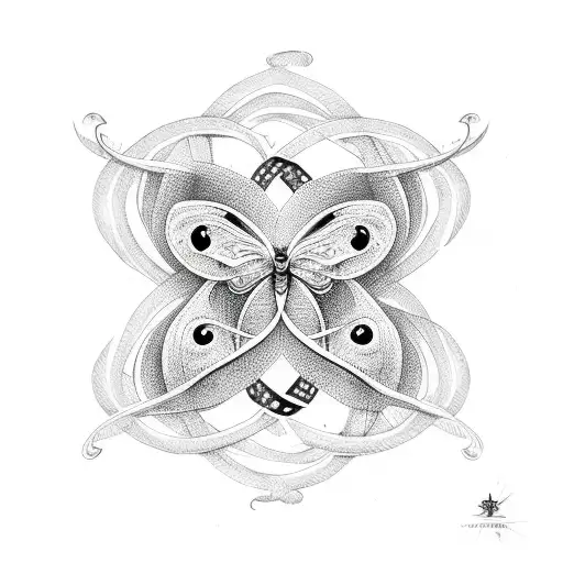 Infinity Symbol With Three Butterflies