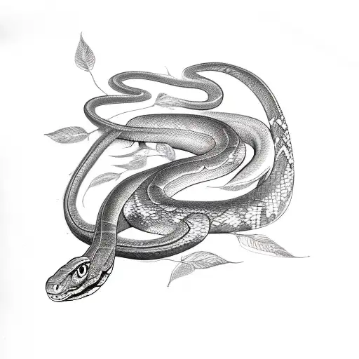 Snake With Leaves Thigh