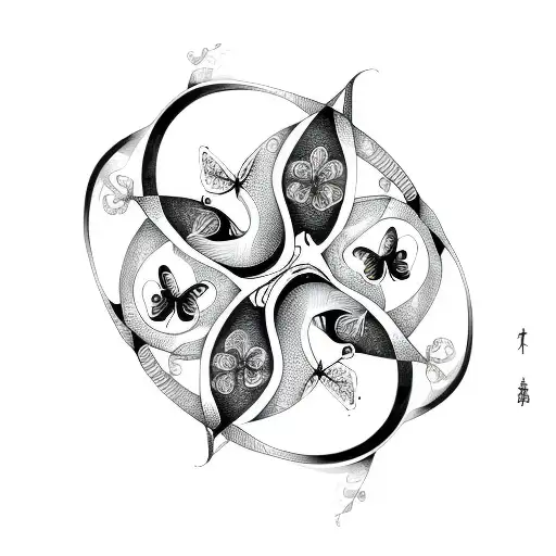 Infinity Symbol With Three Butterflies