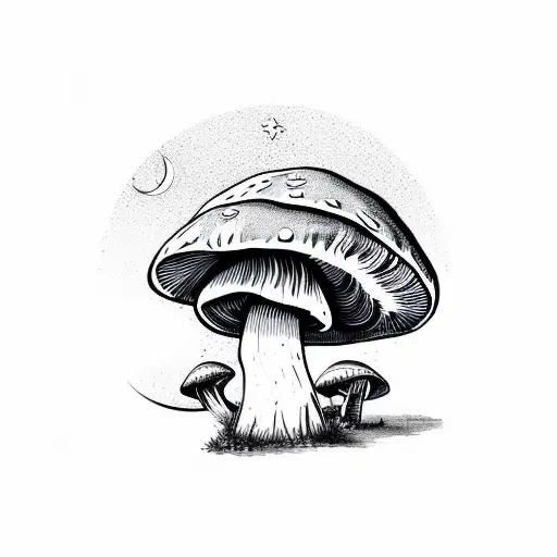 Mushroom And Moon