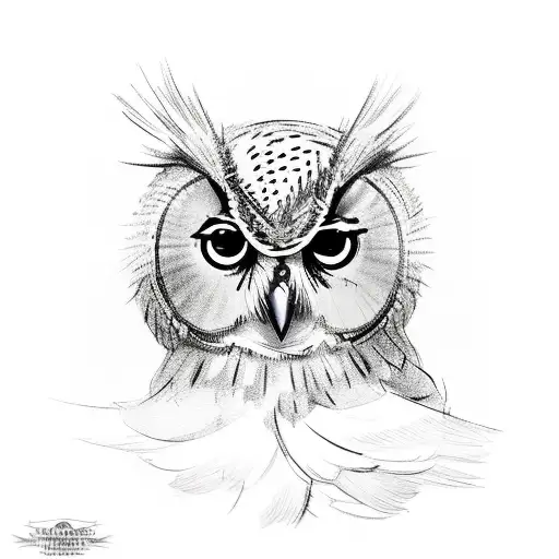 A Sketch-style Tattoo Of An Owl Perched On A Road Sign Pointing Towards Adventure