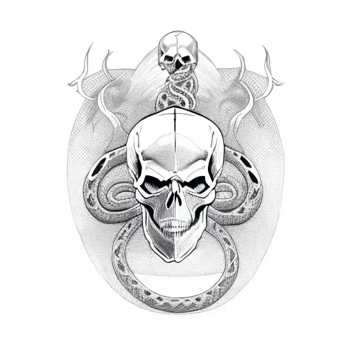Skull And Snake And Dagger