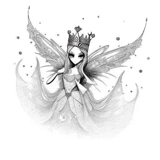 Cartoon Fairy With Crown
