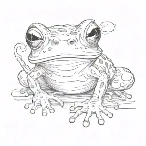 Emo Frog With Cigarette