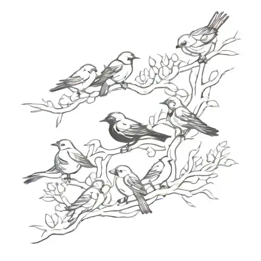 Flock Silhouette Black Birds