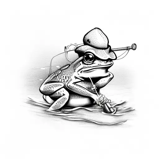 Frog That Looks Like A Fisherman Fishing