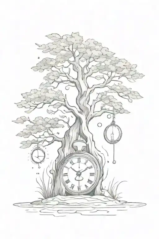 Tree Growing Out Of Sand Clock