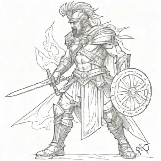 Roman Warrior Very Muscular At War