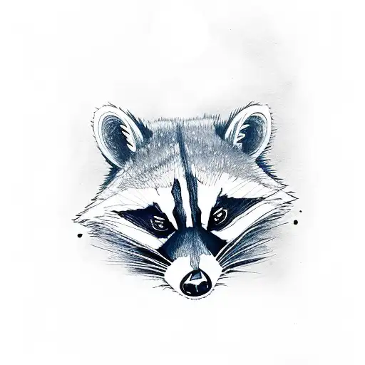 A Spooky Raccoon Lurking In A Haunted Forest With Glowing Red Eyes