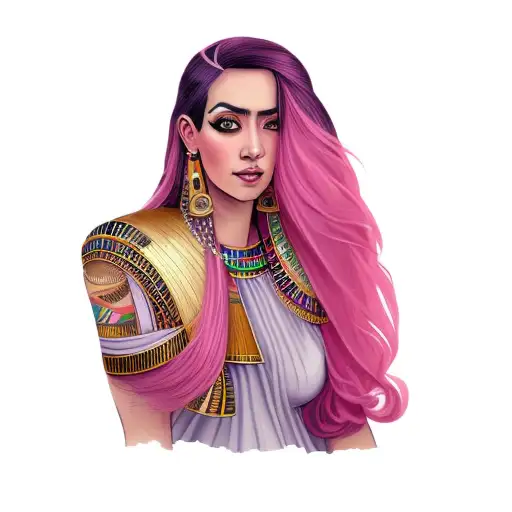 An Egyptian Woman With Pink Hair
