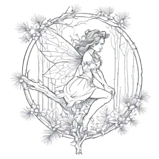 Fairy In The Pine Trees