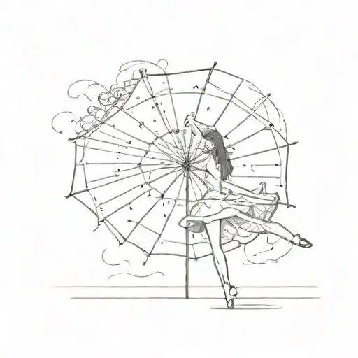Sun Umbrella Next To It A Minimalist Dancer