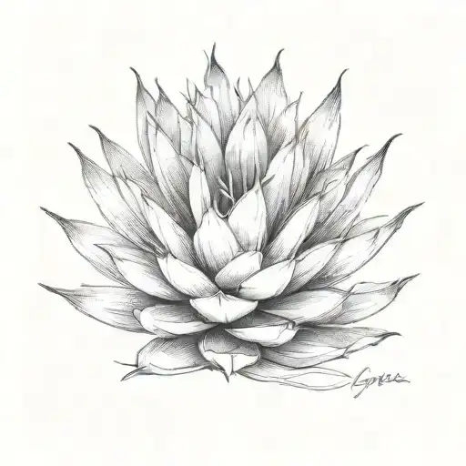 Agave Plant With 6 Leafs