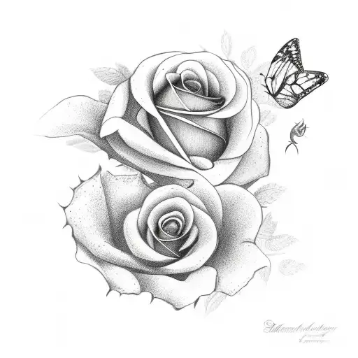 Butterfly And A Rose