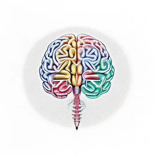 A Stylized Brain With Vibrant Colors And Electrical Circuitry Representing Adhd In Sketch Style