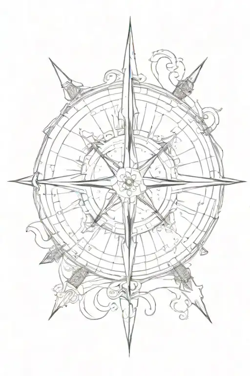 Vertical Compass Arrow