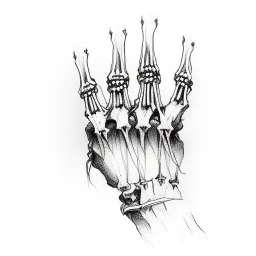 Middle Finger Skeleton Hand With Foses And Barbed Wire