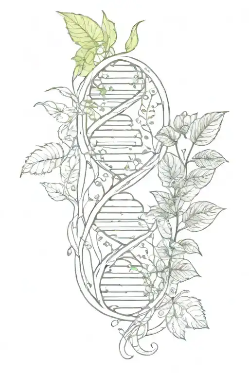 Dna Helix With Plants Growing