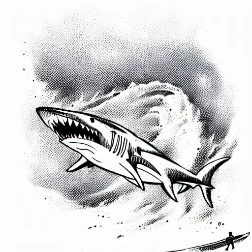 Shark Attack Surfer Getting Eaten