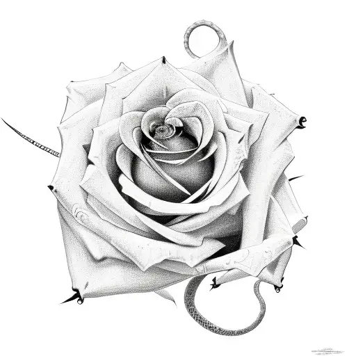 Rose With Snake And Thorn