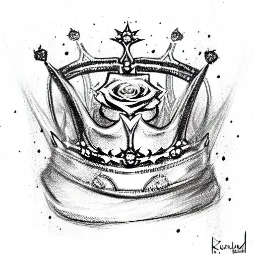 Kings Crown With Crystals And Roses