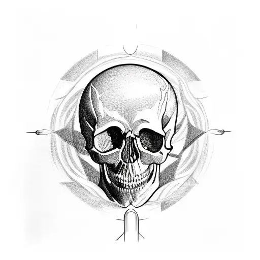 Anatomical Skull With Halo