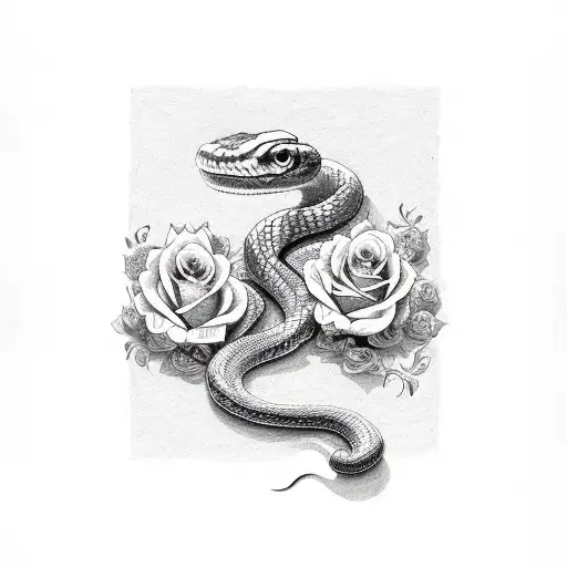 Snake With Roses
