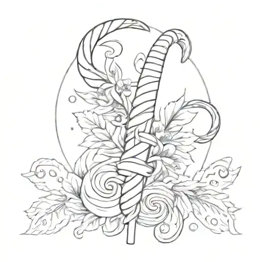 Virgo Sign With A Single Candy Cane