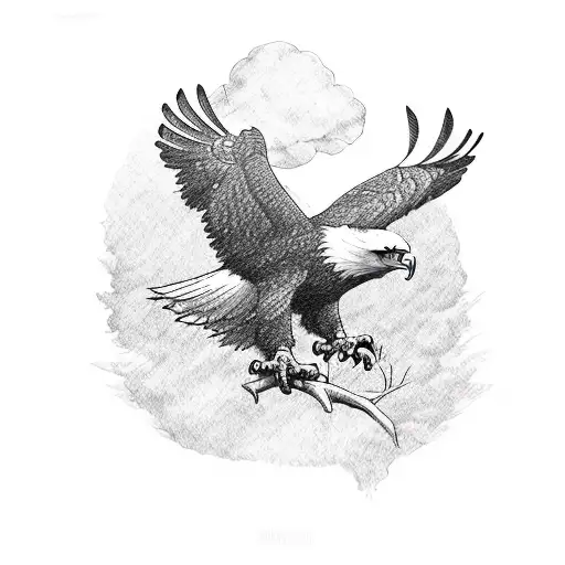 Eagle Perched On A Guindo Tree