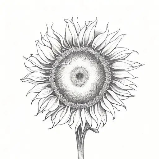 Simple Sunflower With Stem