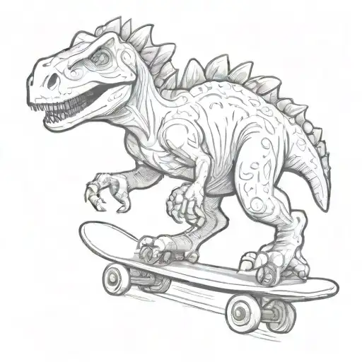 Dinosaur On Skate Board