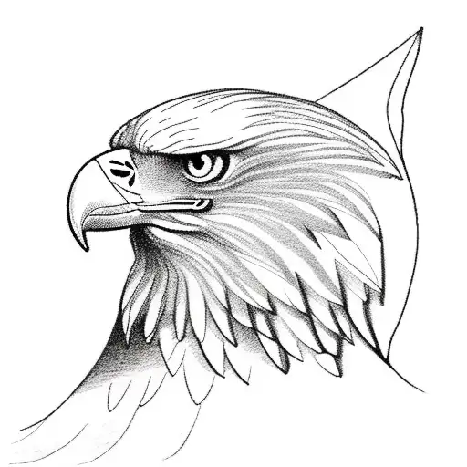 Eagle With His Wings Spread Wide And Up