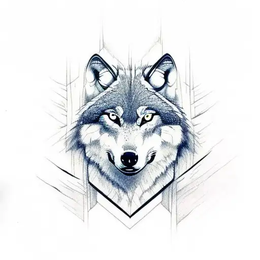 Wolf With A Forest Half Sleeve