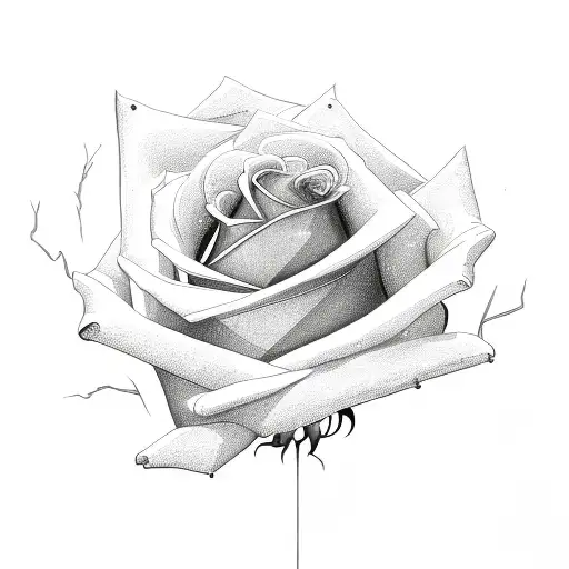 Rose With Lightning And A Giftbox