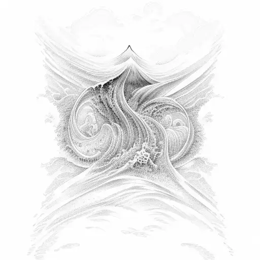 An Intricate Ocean Wave Design Incorporating Elements Of Faith