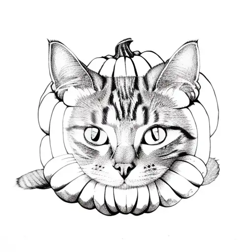 Cat On A Pumpkin
