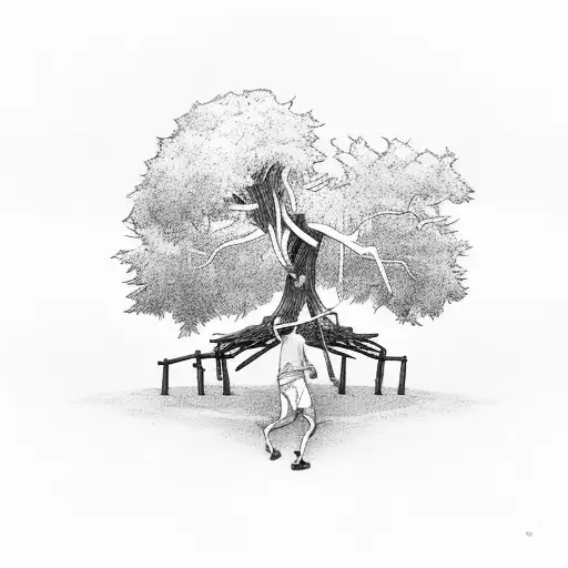 A Basketball Hoop Made Of Intertwined Tree Branches With Wolves Howling In The Background