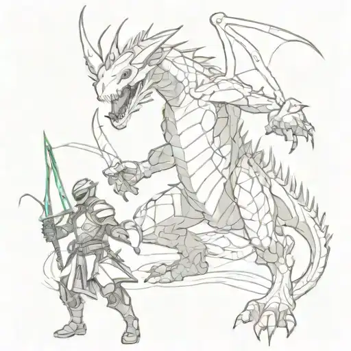 A Futuristic Warrior Battling A Dragon In A Virtual Reality World