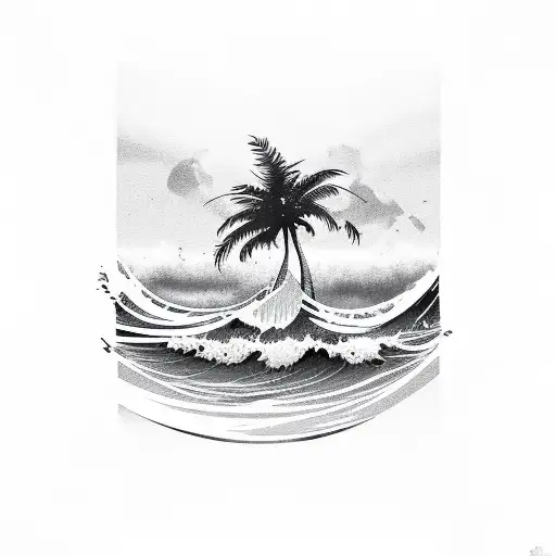 Palm Tree With Wave