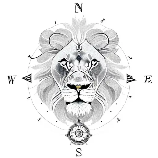 Lion With Compass