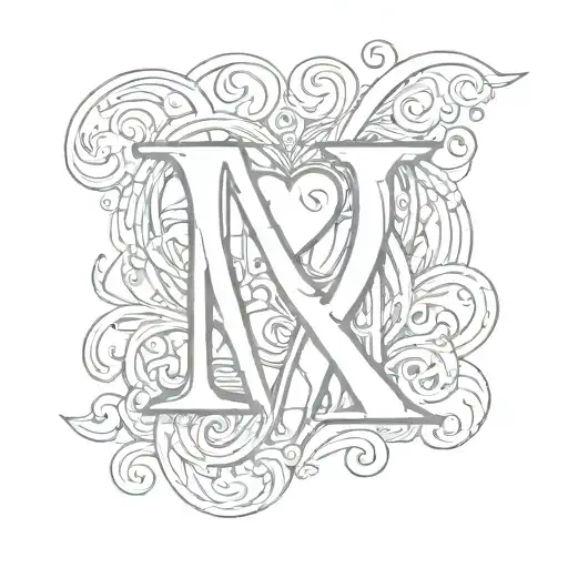 Two Letters A R In A Beautiful Font Close To Each Other And A Heartbeat With A Heart